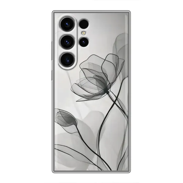 Чехол с принтом «Черные цветы» для Samsung Galaxy S23 Ultra Чехол с принтом «Черные цветы» для Samsung Galaxy S23 Ultra