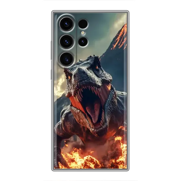 Чохол з принтом «Вогняний динозавр» для Samsung Galaxy S23 Ultra