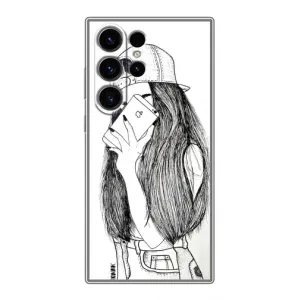Чехол с печатью для Samsung Galaxy S23 Ultra - (Мода) (AlphaPrint) (Фото девочки)