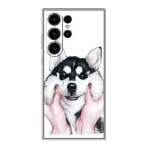 Чехол с Хаски для Samsung Galaxy S23 Ultra - (AlphaPrint) (Хаски улыбака)