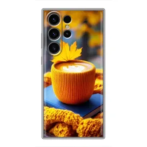 Чохол з унікальним дизайном 'Осінь з кавою' для Samsung Galaxy S23 Ultra (Кава на жовтому пледі)
