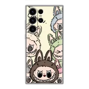 Чехол с Лабубу на Samsung Galaxy S23 Ultra (Золотая обезьяна Bored Ape)