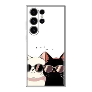 Чехол с рисунком кот на Samsung Galaxy S23 Ultra (Коты в очках)