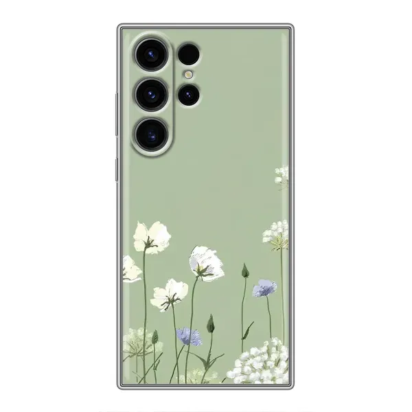 Чехол с принтом «Цветы на зеленом» для Samsung Galaxy S23 Ultra Чехол с принтом «Цветы на зеленом» для Samsung Galaxy S23 Ultra