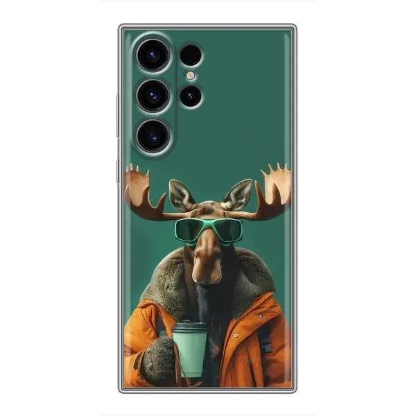 Чехол с принтом «Лось с кофе» для Samsung Galaxy S23 Ultra Чехол с принтом «Лось с кофе» для Samsung Galaxy S23 Ultra