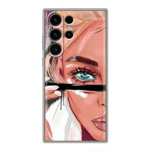 Чехол с печатью для Samsung Galaxy S23 Ultra - (Мода) (AlphaPrint) (Макияж)