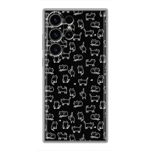 Чехол с принтом для Samsung Galaxy S23 Ultra (AlphaPrint) Модные коты (Меленькие котики)