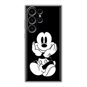 Эксклюзивный чехол для Samsung Galaxy S23 Ultra (AlphaPrint - Мультяшные) (Микки на черном)