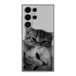Чехол с рисунком кот на Samsung Galaxy S23 Ultra (Пара котов)