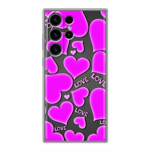 Чехол с принтом «Pink hearts» для Samsung Galaxy S23 Ultra