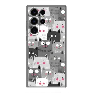 Чехлы с Котиками для Samsung Galaxy S23 Ultra (VPrint) (Рисованные котики)
