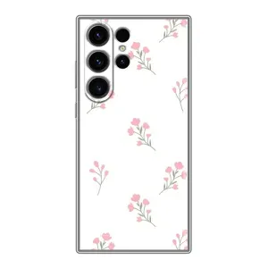 Чехол с розовым рисунком для Samsung Galaxy S23 Ultra (Розовые цветы)