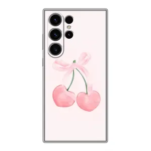 Чехол с розовым рисунком для Samsung Galaxy S23 Ultra (Розовые вишни)