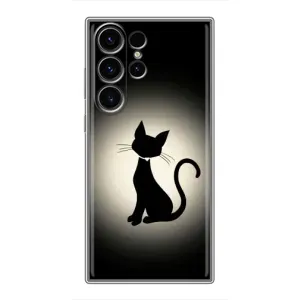 Чехол с принтом для Samsung Galaxy S23 Ultra (AlphaPrint) Модные коты (Силуэт котика)