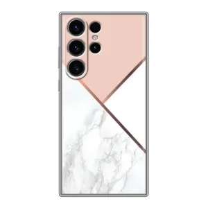 Мраморный чехол на Samsung Galaxy S23 Ultra (VPrint) (Тройной мрамор)
