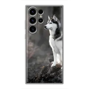 Чехол с Хаски для Samsung Galaxy S23 Ultra - (AlphaPrint) (Верный пес)