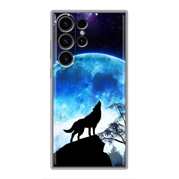 Чехол с принтом «Волк на луну» для Samsung Galaxy S23 Ultra Чехол с принтом «Волк на луну» для Samsung Galaxy S23 Ultra