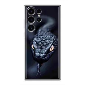 Чехол с картинкой «Хищники» для Samsung Galaxy S23 Ultra (Черная змея)