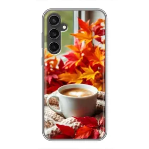 Чехол с уникальным дизайном «Осень с кофе» для Samsung Galaxy S23