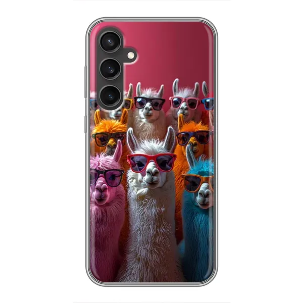 Чехол с принтом «Ламы в очках» для Samsung Galaxy S23