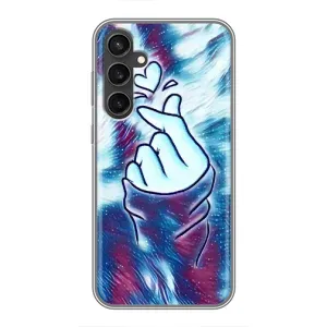 Чехол с принтом для Samsung Galaxy S23 (AlphaPrint - Знак сердечка) (Радужное сердце)