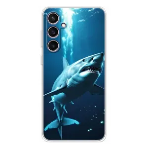 Чехол с картинкой «Хищники» для Samsung Galaxy S24 FE (Акула под водой)
