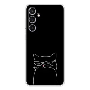 Чехол с рисунком кот на Samsung Galaxy S24 FE (Равнодушный кот)