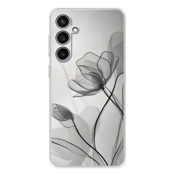 Чехол с принтом «Черные цветы» для Samsung Galaxy S24 FE