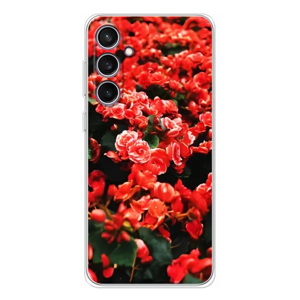 Чехол с принтом «Цветы красные» для Samsung Galaxy S24 FE