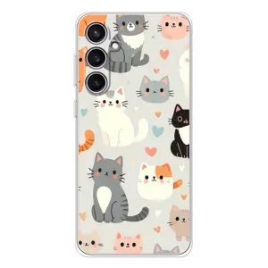 Чехол с рисунком кот на Samsung Galaxy S24 FE (Коллаж котов)