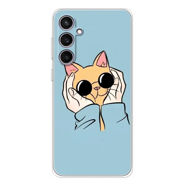 Чохол з принтом «Котик в окулярах» для Samsung Galaxy S24 FE Чохол з принтом «Котик в окулярах» для Samsung Galaxy S24 FE