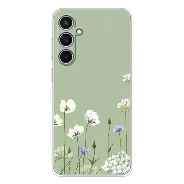 Чехол с принтом «Цветы на зеленом» для Samsung Galaxy S24 FE