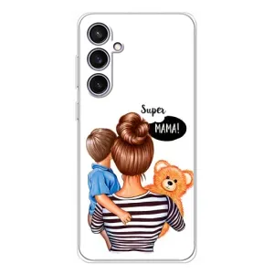 Чехол с печатью для Samsung Galaxy S24 FE - (Мама с ребенком) (AlphaPrint) (Мама с сыном)
