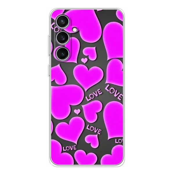 Чехол с принтом «Pink hearts» для Samsung Galaxy S24 FE