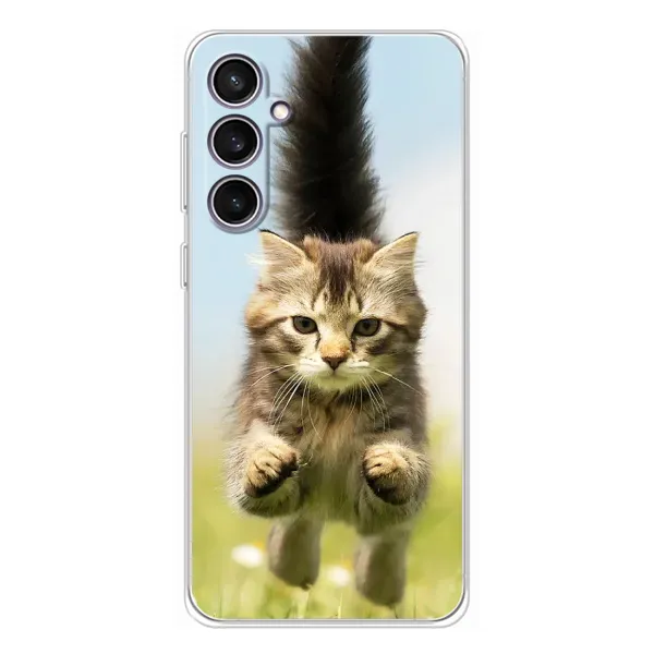 Чехол с принтом «Прыжок кота» для Samsung Galaxy S24 FE