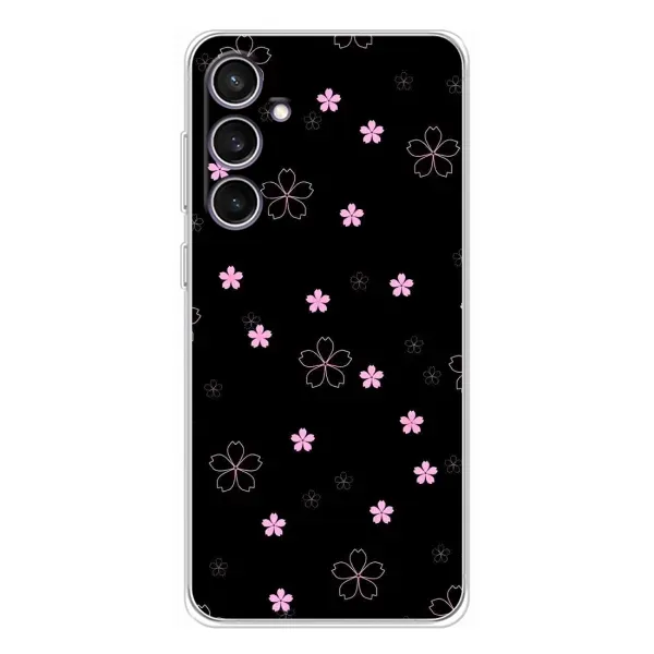 Чехол с принтом «Розовые цветы на черном» для Samsung Galaxy S24 FE Чехол с принтом «Розовые цветы на черном» для Samsung Galaxy S24 FE
