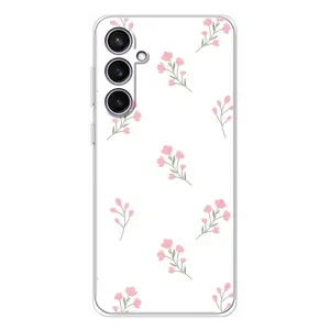 Чехол с розовым рисунком для Samsung Galaxy S24 FE (Розовые цветы)