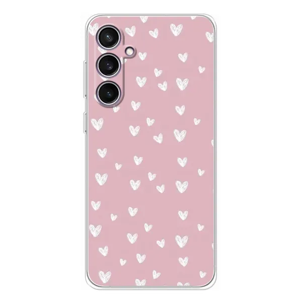 Чехол с принтом «Сердечки на розовом» для Samsung Galaxy S24 FE Чехол с принтом «Сердечки на розовом» для Samsung Galaxy S24 FE