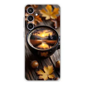 Чехол с уникальным дизайном «Осень с кофе» для Samsung Galaxy S24 FE (Темный кофе)