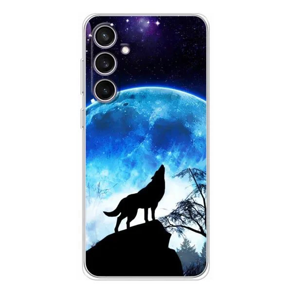 Чехол с принтом «Волк на луну» для Samsung Galaxy S24 FE