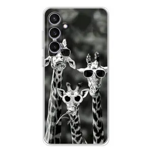 Силіконовий чохол з КАРТИНКАМИ літо для Samsung Galaxy S24 FE (AlphaPrint) (Жирафи в окулярах)
