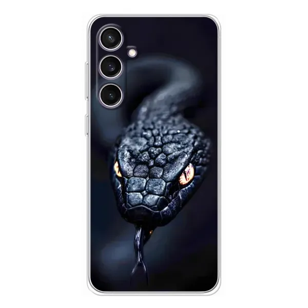 Чехол с принтом «Черная змея» для Samsung Galaxy S24 FE
