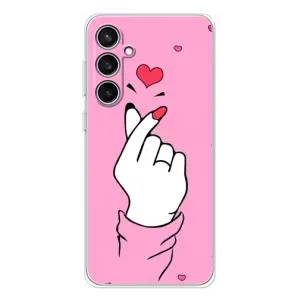 Чехол с принтом для Samsung Galaxy S24 FE (AlphaPrint - Знак сердечка)