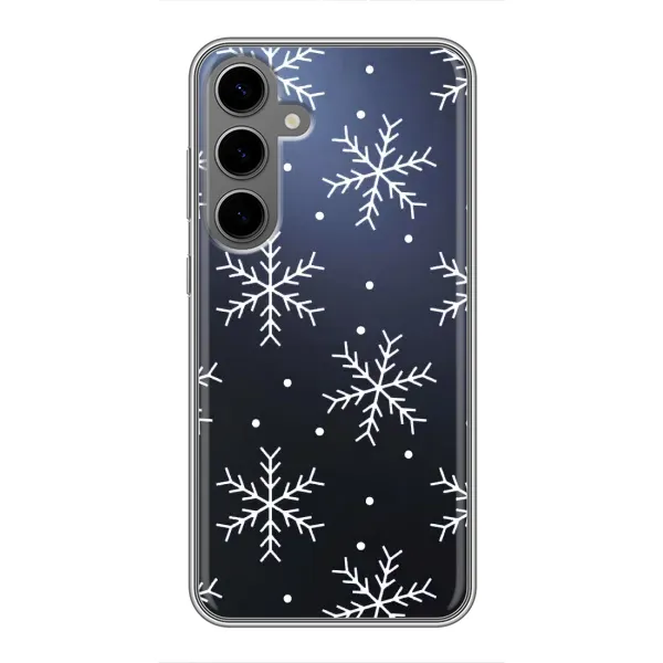 Чохол з принтом «Білі сніжинки» для Samsung Galaxy S24 Plus