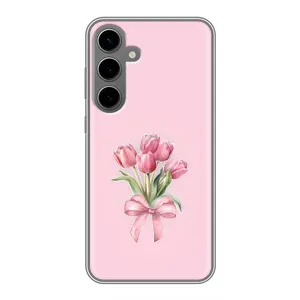 Чехол с розовым рисунком для Samsung Galaxy S24 Plus (Букет цветов)