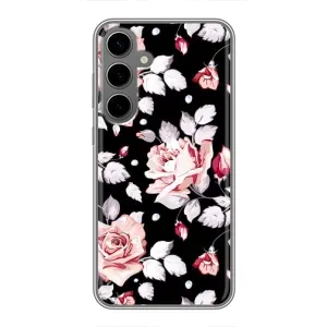 Чохли з квітами для Samsung Galaxy S24 Plus (VPrint) (Квіти на чорному)