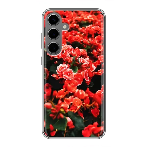 Чехол с принтом «Цветы красные» для Samsung Galaxy S24 Plus Чехол с принтом «Цветы красные» для Samsung Galaxy S24 Plus