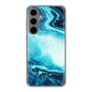 Мраморний чехол на Samsung Galaxy S24 Plus (VPrint) (Блакитний мрамор)