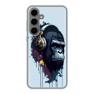 Чохол з Мавпами Samsung Galaxy S24 Plus - (AlphaPrint) (Горила в навушниках)