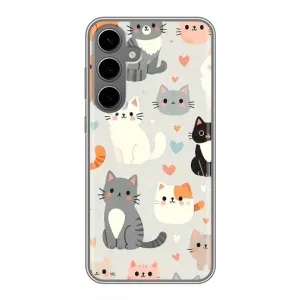 Чехол с рисунком кот на Samsung Galaxy S24 Plus (Коллаж котов)
